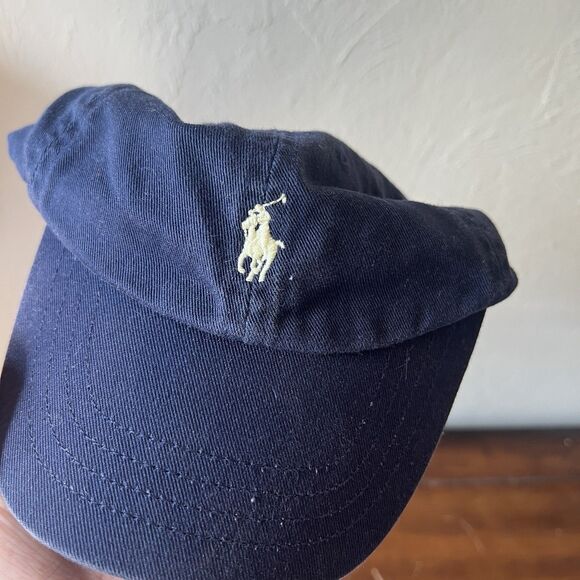 Polo Ralph Lauren Hat Cap Youth Kids 2t-4t Navy White Pony Strap Back - Picture 6 of 6